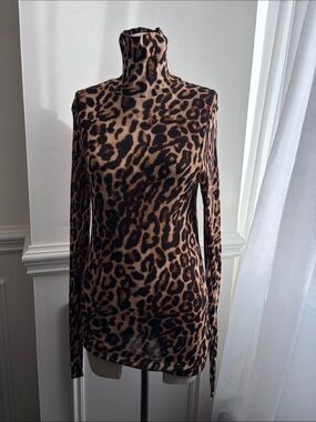 COS wool Leopard Print Turtleneck